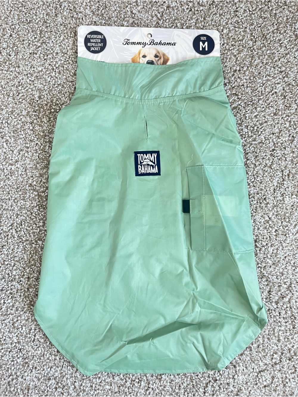 Tommy Bahama Green Reversible Water Repellent Dog Jacket